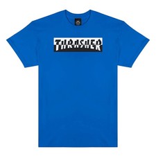 Thrasher Magazine MIXTAPE LOGO Skateboard T Shirt ROYAL BLUE