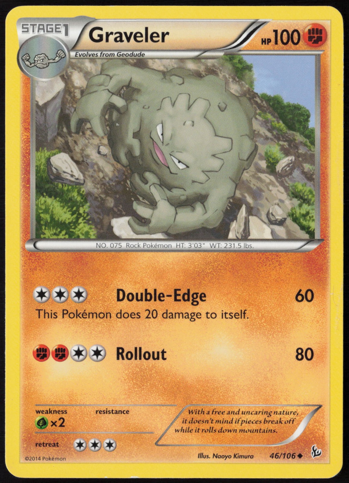 Graveler Normal 46/106 XY - Flashfire LP