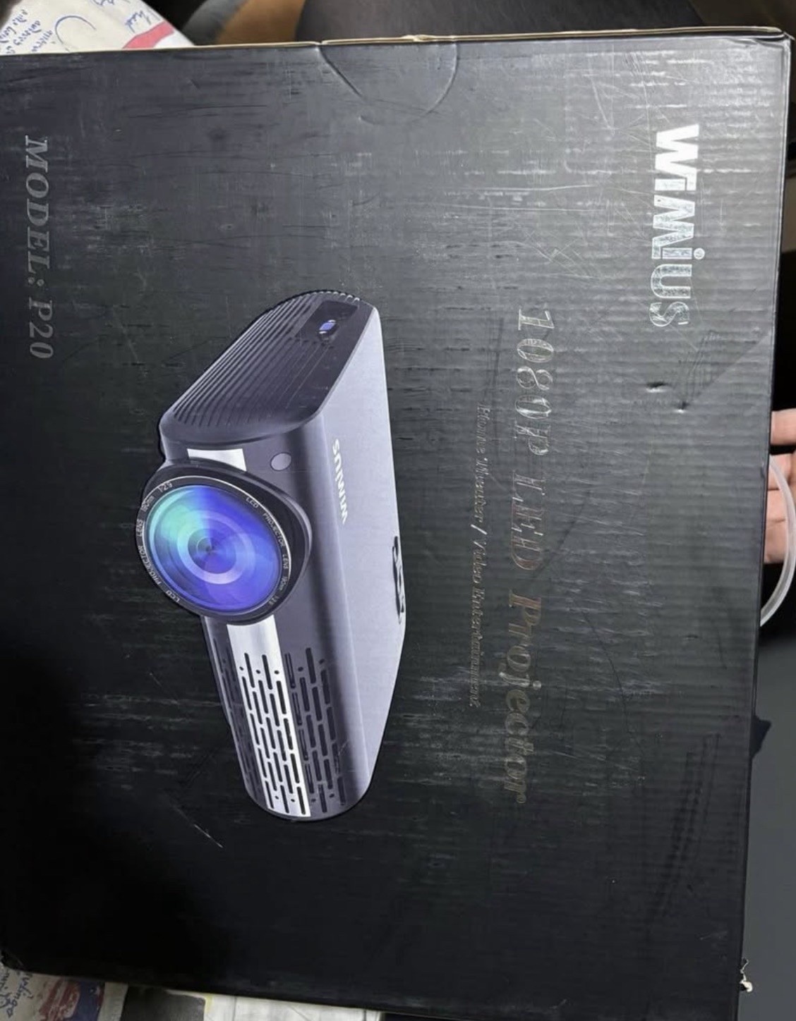 WiMiUS P20 Proiettore LED 1080p Full HD Nero con cavi VGA/AV inclusi