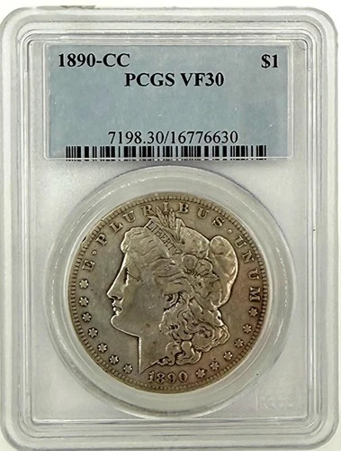 1890-CC Carson City Morgan Silver Dollar $1 - Key Date - PCGS Certified VF30