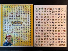 Vintage 90s Nintendo Pok mon Sticker Sheet Training Tour Poster Catch Stamp