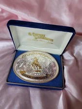 Montana Silversmiths Budweiser Cowboy Belt Buckle Silver Plated 