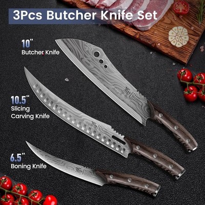 New Sealed 3-Piece Knife Set, High Carbon Steel Cleaver, Slicing & Boning Father