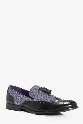 NEW NIB Boohooman Mix Panel Tassel Loafer by Belide, Size 8.5 US / 42 EU Berwick Belgian Tassel Loafer - Medium Brown Suede – Mehra main image 4