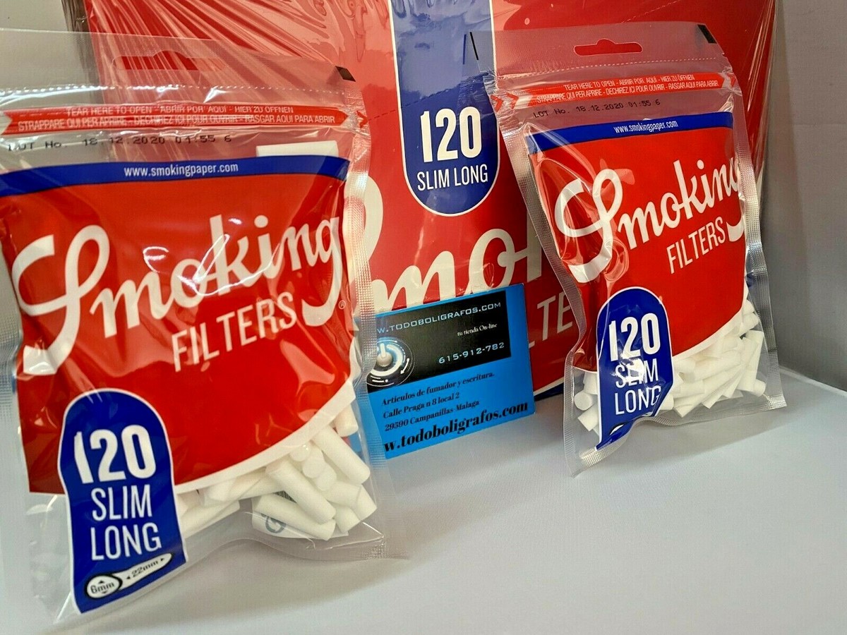 Caixa De Filtro Smoking Slim Longo 6mm 30 Bags - Mr. Bob Head Shop E