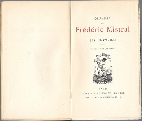 LES OLIVADES Œuvres Frédéric MISTRAL Dessin Frontispice Commandant MARCHAND 1929 - Picture 3 of 12