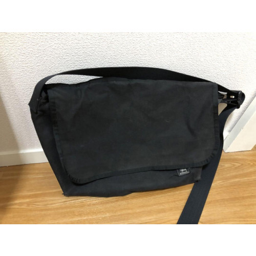 stussy porter messenger bag shoulder bag Cotton Black stussy porter messenger bag shoulder bag Cotton Black