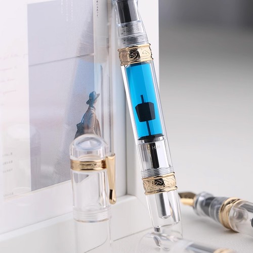 MAJOHN C5 Acrylic Fountain Pen Large Ink Capacity Writing Pen EF/F/M Nib New - Picture 4 of 9