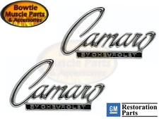 68 69 Camaro Header Trunk Deck Lid Emblem - Gm Licensed Excellent Quality Pair