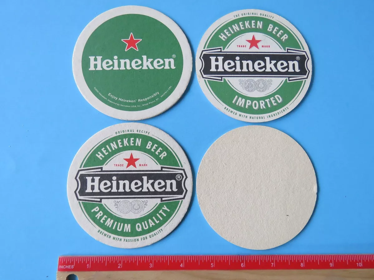 4 Vintage Dutch Beer Coasters HEINEKEN Pillsener Bier from