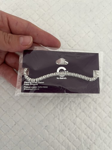 LUXE by Claire’s Silver Plated Cubic Zirconia Tennis Bracelet - Picture 2 of 4