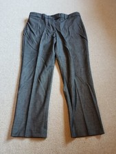Womens Pants-TALBOTS-grey tweedy cotton stretch "High-Waist Straight Pant"-12P