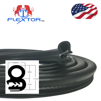 18 Feet FLEXTOR Car Door Rubber Seal Weather Stripping Body Mounted