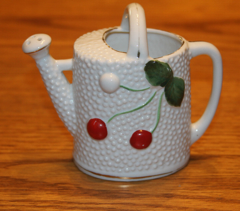 Vintage Cherry Watering Can, 3.5in tall