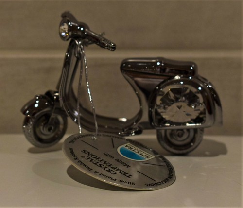 CHROME PLANE PRAM BUS CAR HORSE ORNAMENTS VESPA WITH SWAROVSKI SPECTRA CRYSTALS - Picture 7 of 26