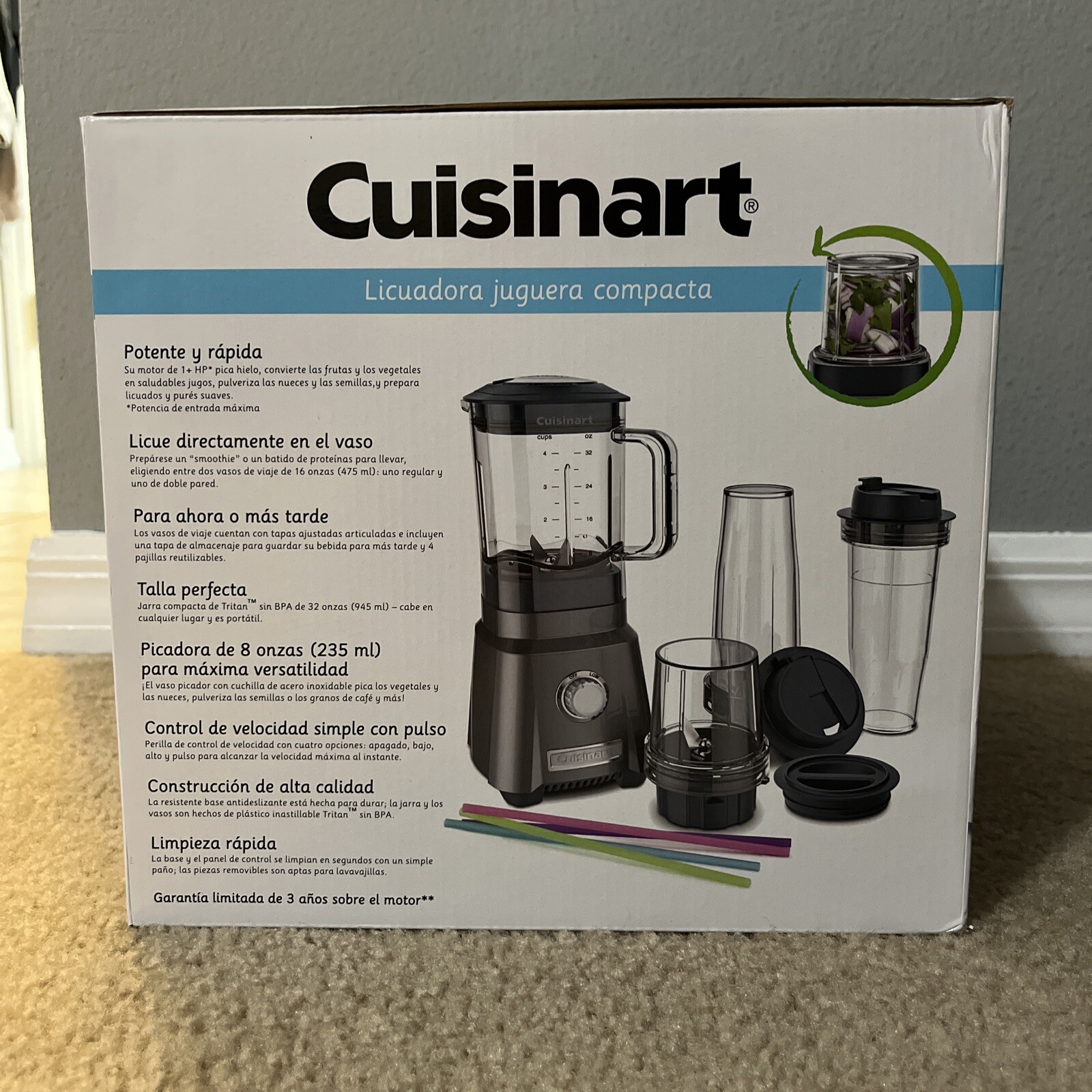 Hurricane 32 oz. 3-Speed Brushed Chrome Compact Juicing Blender Free Shipping