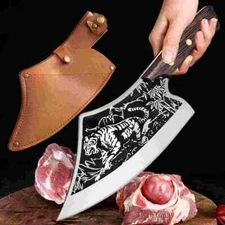 Pro Chef Knife Hand Forged Chopper Heavy Duty Kitchen Knife Butcher Meat Cleaver