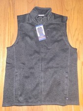 Mens Chaps Sweater Fleece Vest Black Heather Large L