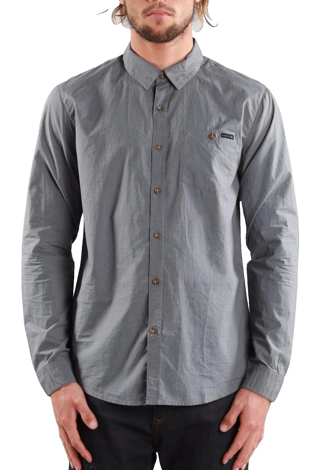 Rusty Long Sleeve Casual Button-Down Shirts for Men