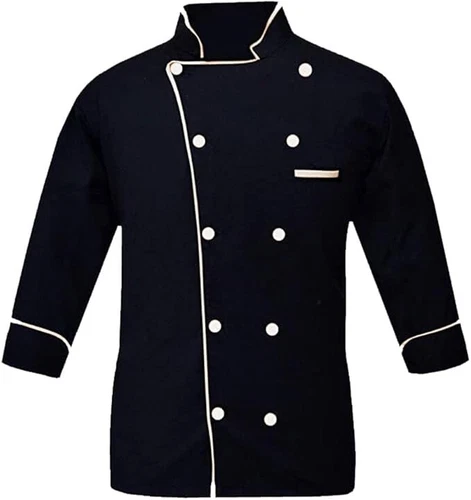 Men's Multi Color Chef Jacket/Light Weight Chef Coat With Contrast Black Piping - product listing photo