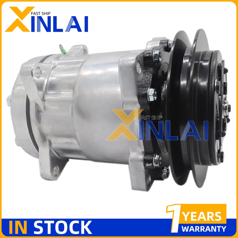 Compresor de aire acondicionado SD7H15 con embrague compatible con Mitsubishi Kobelco Kato Komatus Fuso 12V Foto 4 de 4