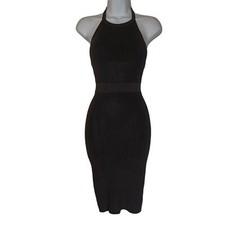REHAB Black Halter Neck Open Back Bodycon Stretchy Dress Small