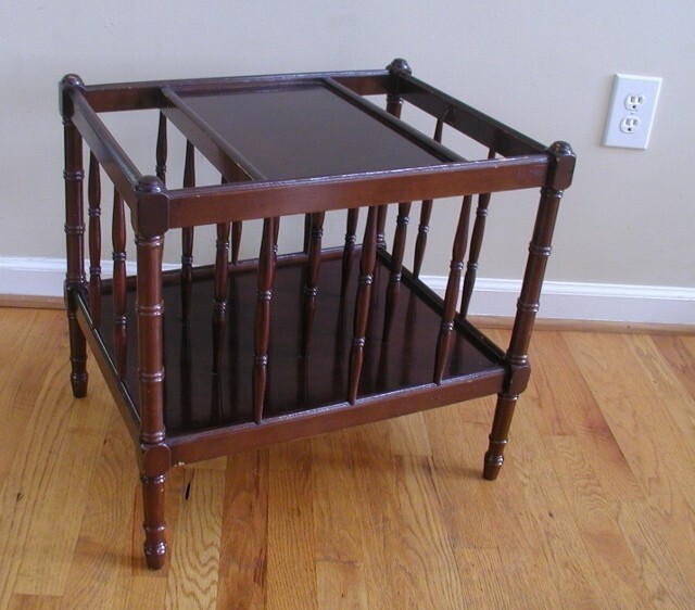 Vintage Magazine Book Newspaper Reader Rack Wooden Wood Table The Bombay Company eBay