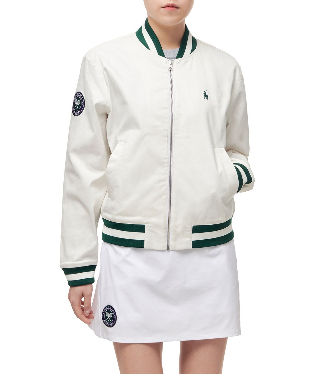 ジャケット POLO RALPH LAUREN Woman Jacket White 290975198 001 Genuine Polo Ralph Lauren Varsity Bomber Jacket Womens