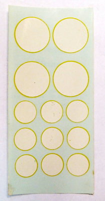 Slot Car Racing Decals White Roundels Circles Russkit Complete Sheet 1960s NOS 