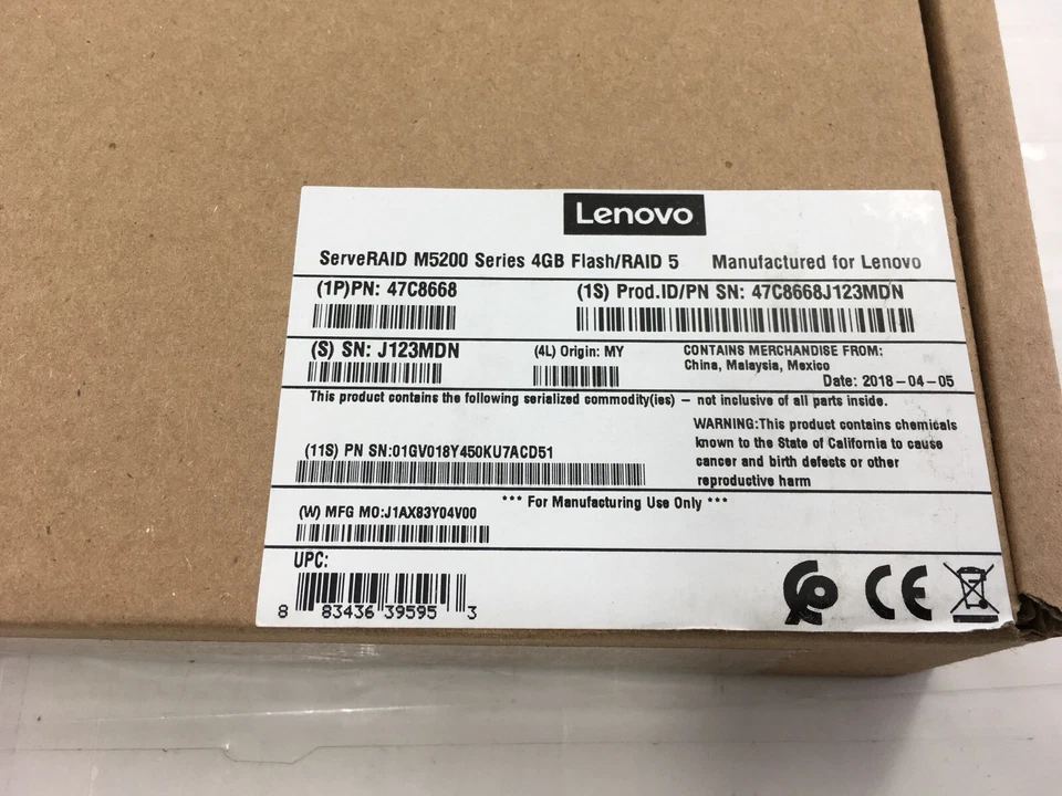 ✅ Lenovo ServeRAID M5200 Series RAID 5 Upgrade - RAID controller cache - 47C8668 - Image 3 of 3