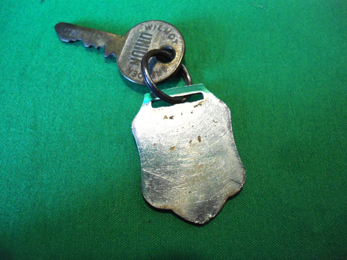 Vintage 1940s Jaguar Brass Early Logo With Enamel Metal Keyring On Fob Old - Picture 3 of 4