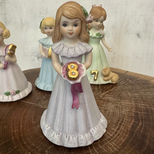 Vintage 80s GROWING UP BIRTHDAY GIRLS Set of 4 - 5 6 7 8 Blonde Brunette - Picture 6 of 12
