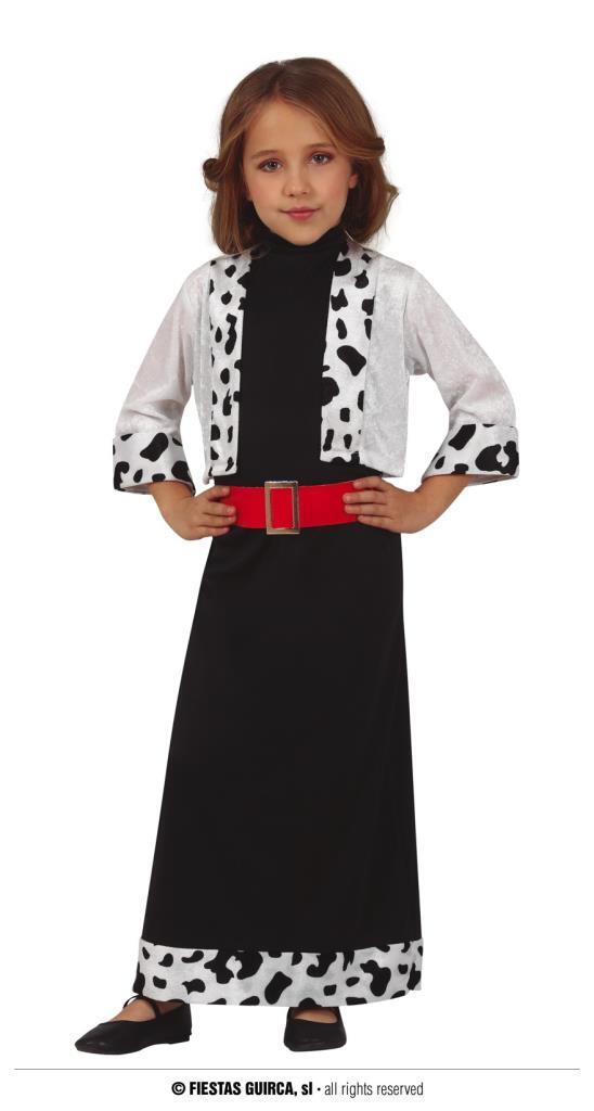 Costume crudelia bambina vestito donna crudele bianco e nero