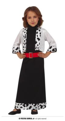 Costume crudelia bambina vestito donna crudele bianco e nero