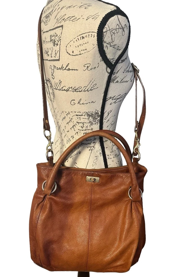 J.Crew Brompton большой Hobo наплечная сумка верхняя рука коньяк коричневый шагреневой кожи - Изображение 2 из 4