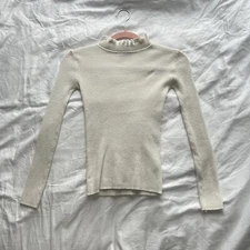 PEPLUM TURTLE FRILL NECK POLO TOP - SIZE 4