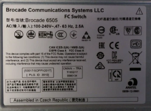 Brocade EMC DS-6505B 24-Port 16Gb FC SAN Switch EM-6505-12-16G-0R 12-Port Active - Image 4 of 4