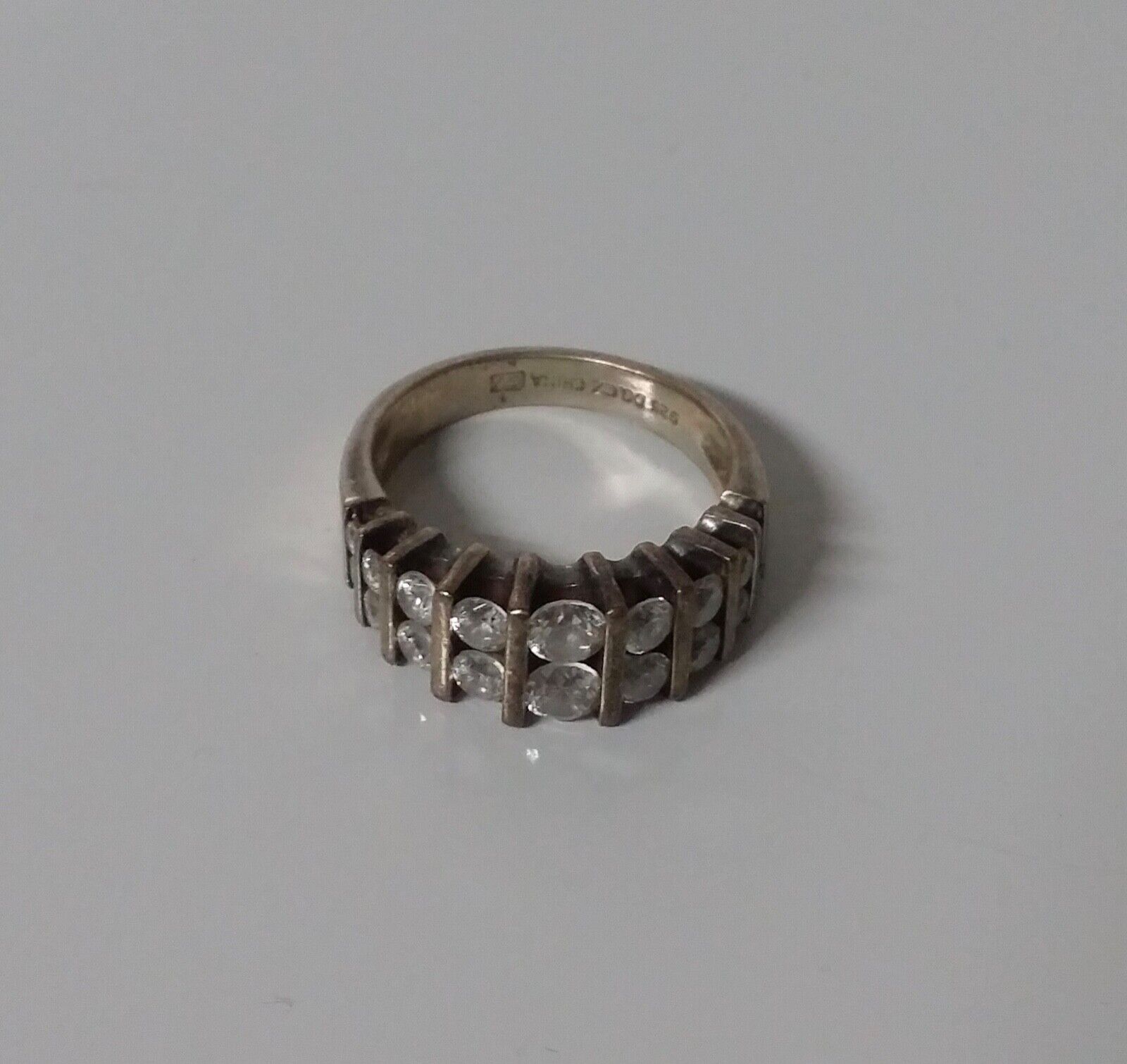 Vintage Sterling Silver 925 DQ CZ Ring Size 5.5 - image 1