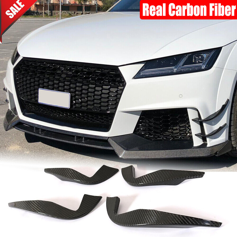 Fit For Audi TT RS TTRS 2016-18 Real Carbon Front Bumper Splitters