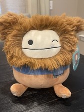 NWT Squishmallow 7.5 Benny the Bigfoot Blue Scarf Winking Brown Yeti 7-8 2024