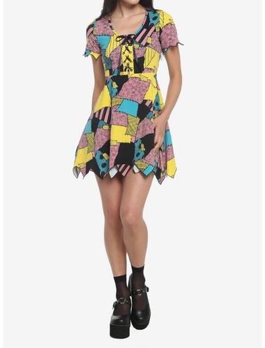 The Nightmare Before Christmas Sally patchwork jagged dress cosplay costume M - Picture 5 of 6