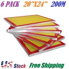 6 PACK Aluminum Frame Silk Screen Printing Screens 20 x 24 Inch, 200 Mesh Count