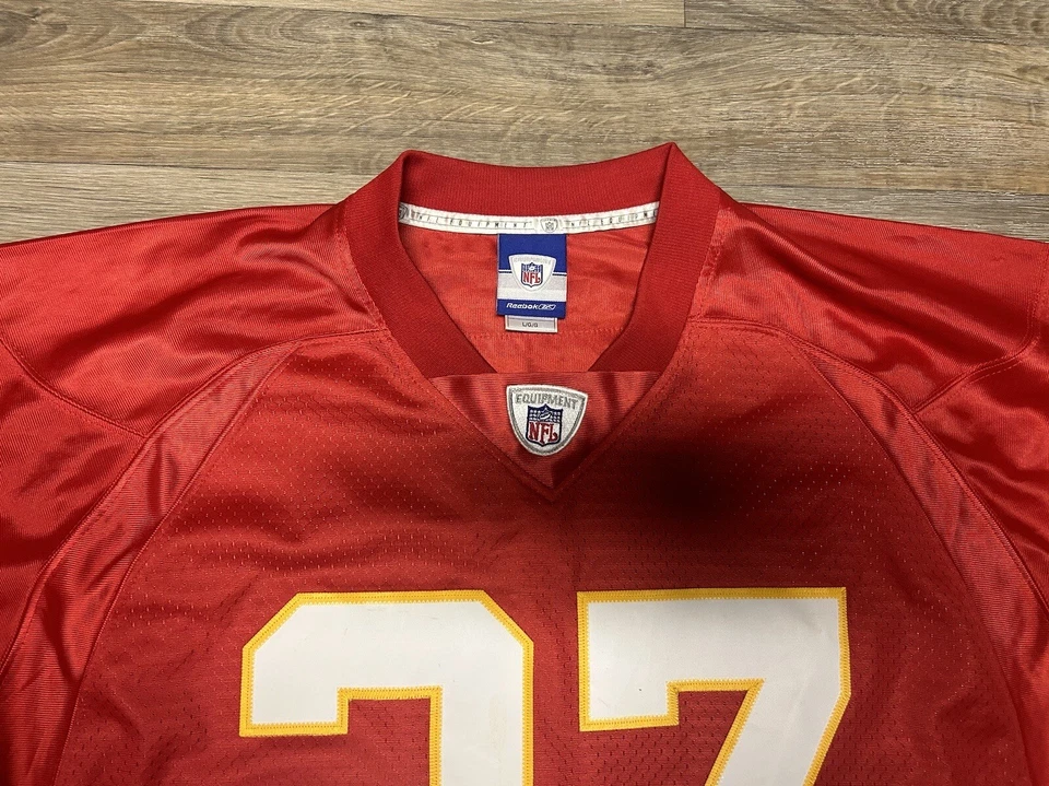 Camiseta para hombre NFL Kansas City Chiefs L. Johnson #27 Reebok talla L roja Foto 3 de 4