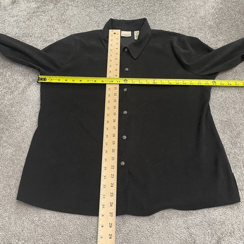 Classic Elements Button Down Shirt Womens XL Black Long Sleeve Casual Workwear - Picture 6 of 9