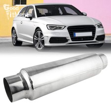 For Audi A3 S3 A4 S4 A5 A6 2.5" In/Out Exhaust Muffler Resonator Deep Tone - 16"