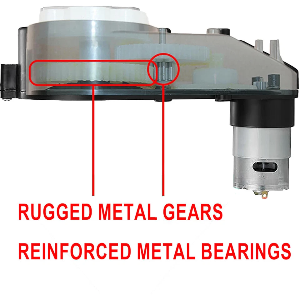 1 Pair 12V Power Wheels Gearbox 35000rpm Motor for Electric Car Kids Ride On Car - Image 3 of 4