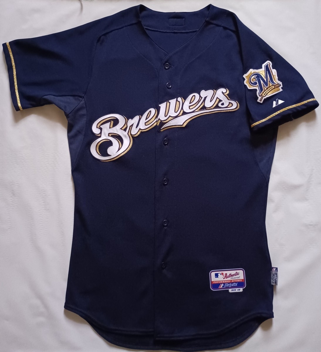 Milwaukee Brewers Authentic Majestic Cool Base Jersey Size 40