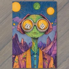 Art Print Alien Creature Moonlight Crypto Galaxy Sci-Fi Business Suit Geometric