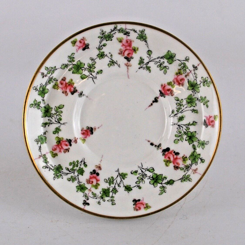 Royal Crown Derby Coffee Cup and Saucer Roses and Leaves Antique 1907 - Picture 9 of 11