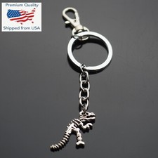 T-Rex Tyrannosaurus Skeleton Bones Dinosaur Keychain Key Chain Clip On Gift